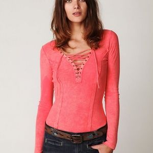 Free People Chilton Coral Pink lace Up 💕